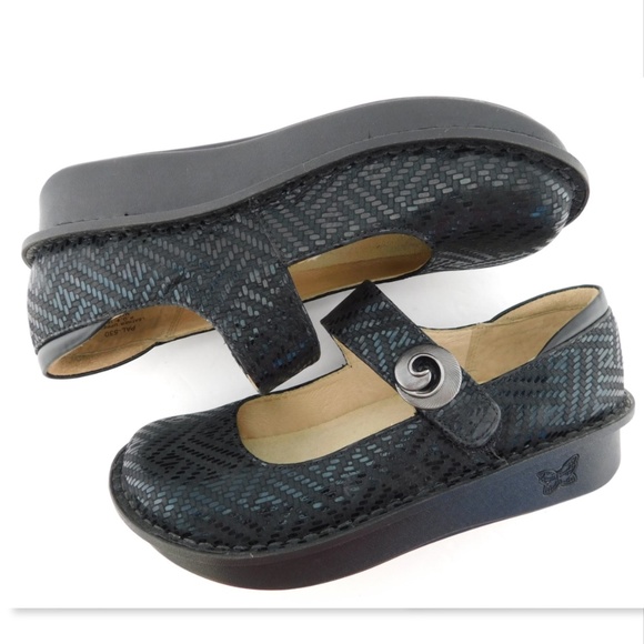 ALEGRIA Black Textured Mary Jane Platform Flats 37 - Picture 5 of 8